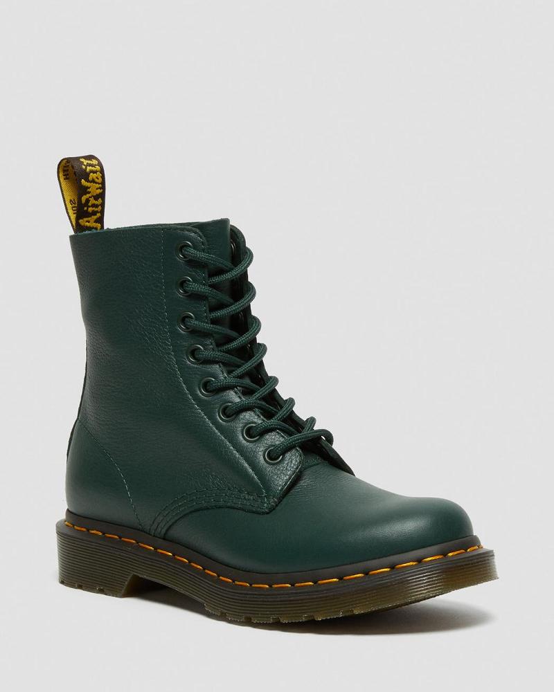 Green Women\'s Dr Martens 1460 Pascal Virginia Leather Ankle Boots | CA 17CTV